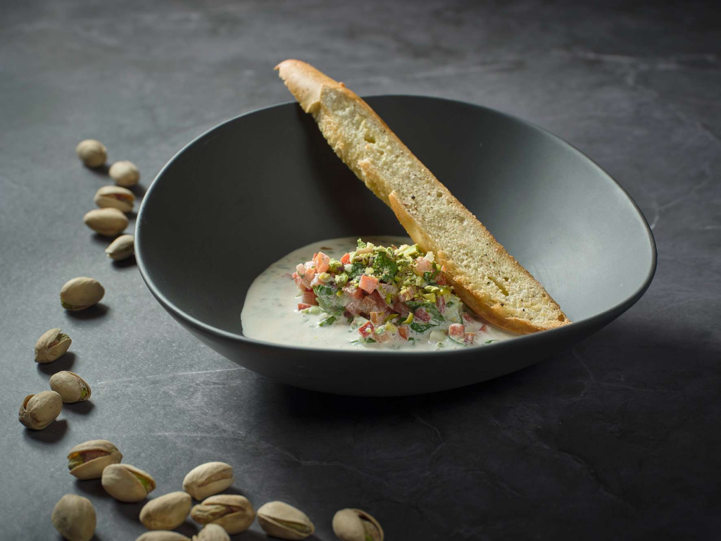Blonde gazpacho with pistachios recipe — Importaco Nuts